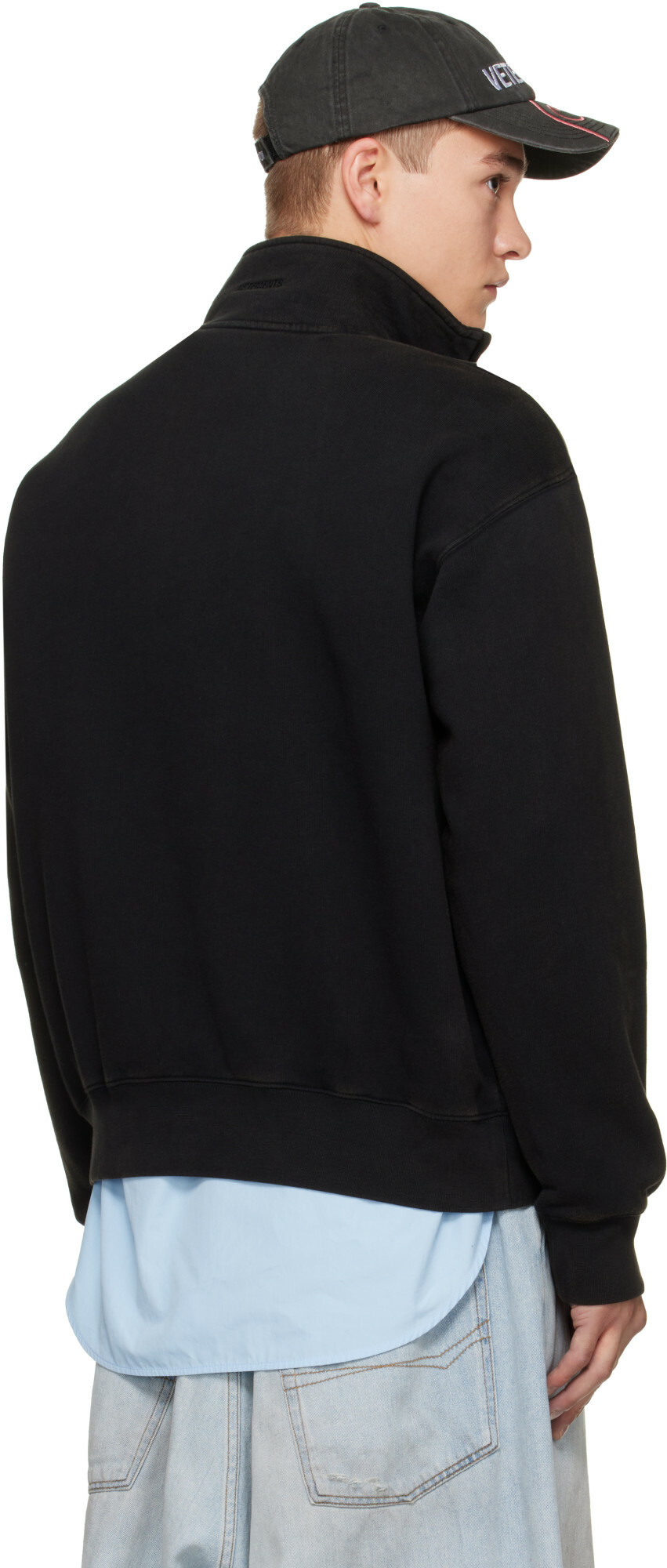 VETEMENTS Black Quarter-Zip Sweatshirt