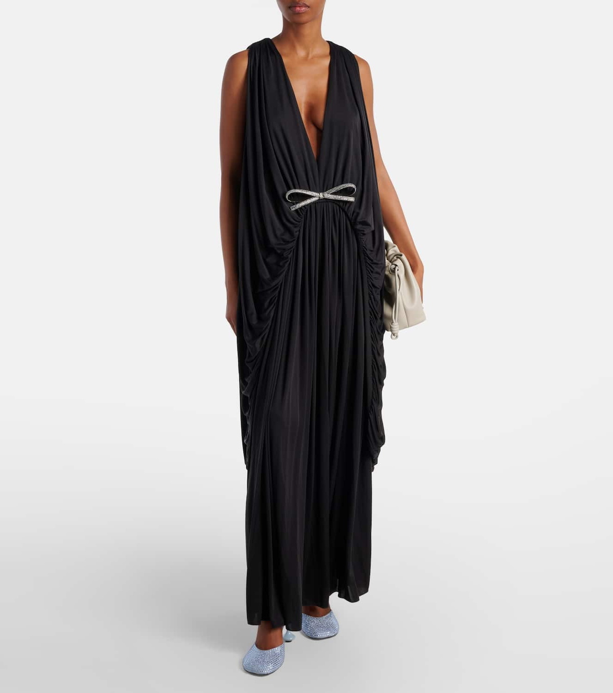 Loewe Embellished draped silk gown