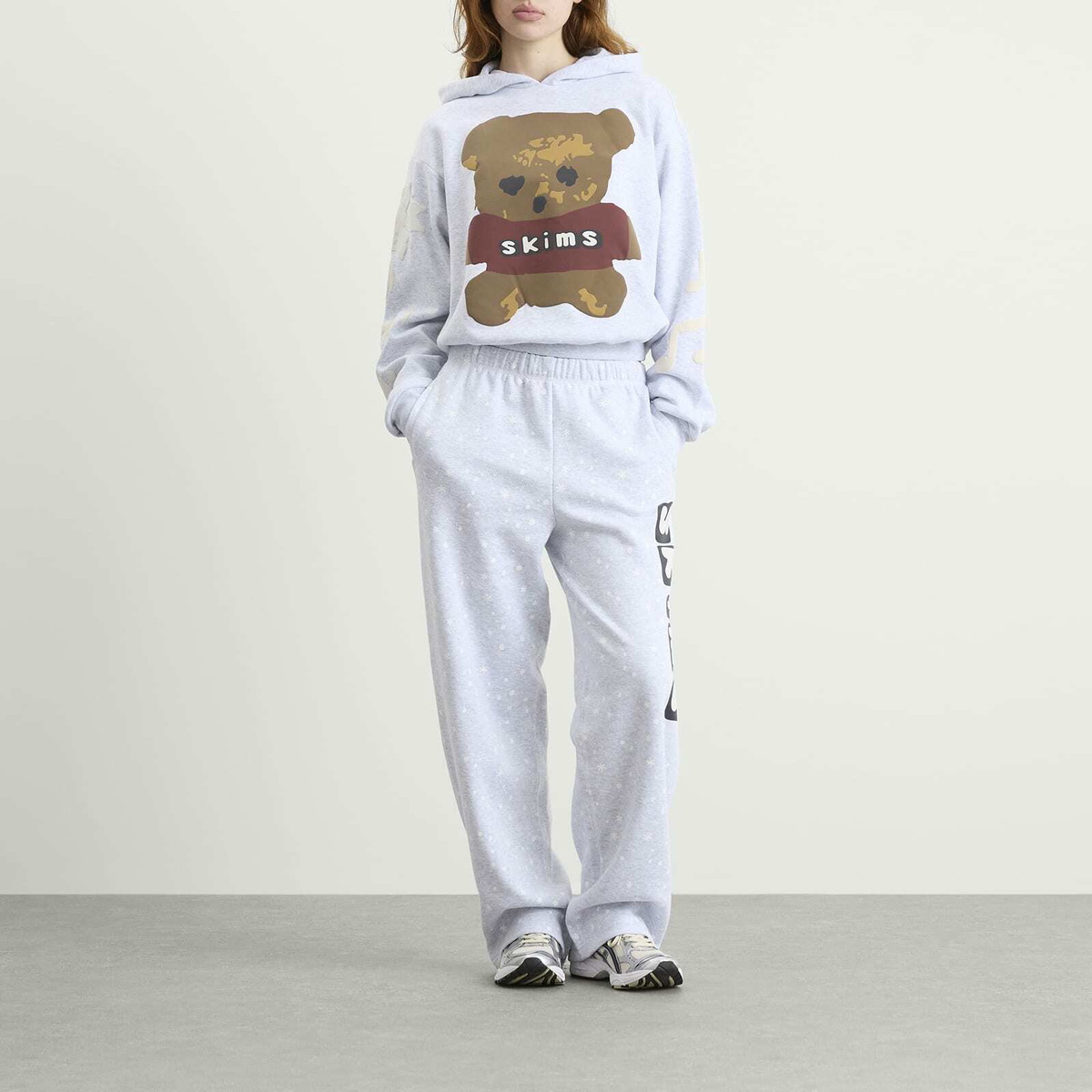 SKIMS Women's x CPFM Cotton Fleece Classic Hoodie in Lhg Teddy Bear Print