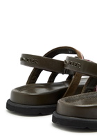 Moncler Vera Isla Grosgrain and Leather Sandals Brown