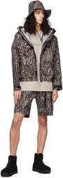South2 West8 Grey Camo Belted BDU Shorts