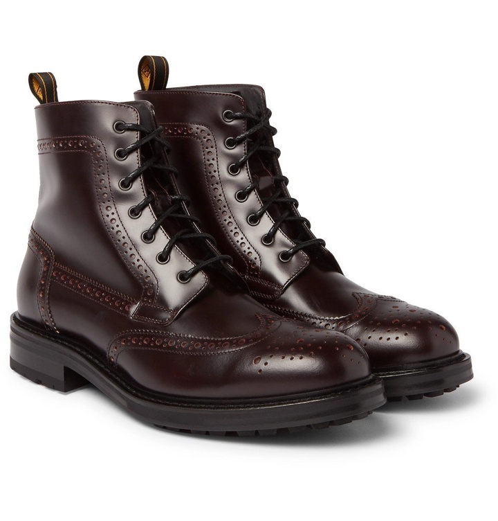 Photo: Dunhill - Leather Brogue Boots - Men - Burgundy