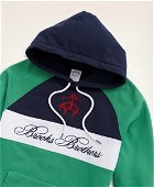 Brooks Brothers Men's French Terry Cotton Logo Hoodie Sweatshirt | Green