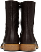 Situationist Brown Leather Zip-Up Boots