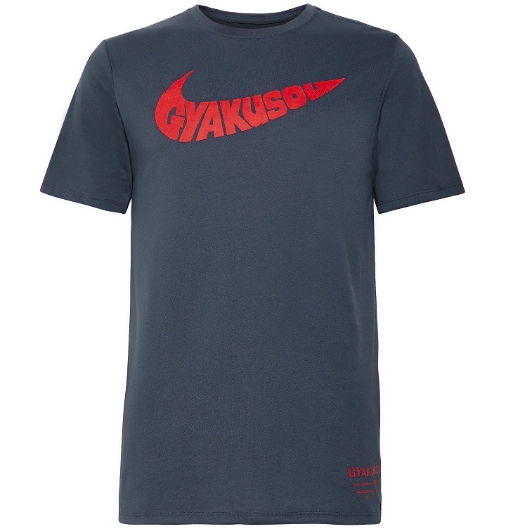 Photo: Nike x Undercover - GYAKUSOU NRG Printed Dri-FIT T-Shirt - Blue