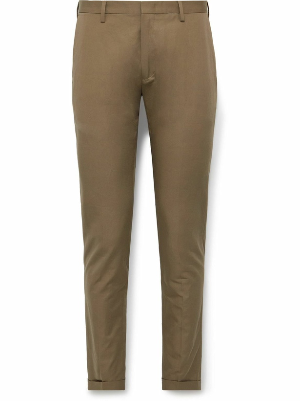 Photo: Paul Smith - Slim-Fit Cotton and Linen-Blend Trousers - Brown