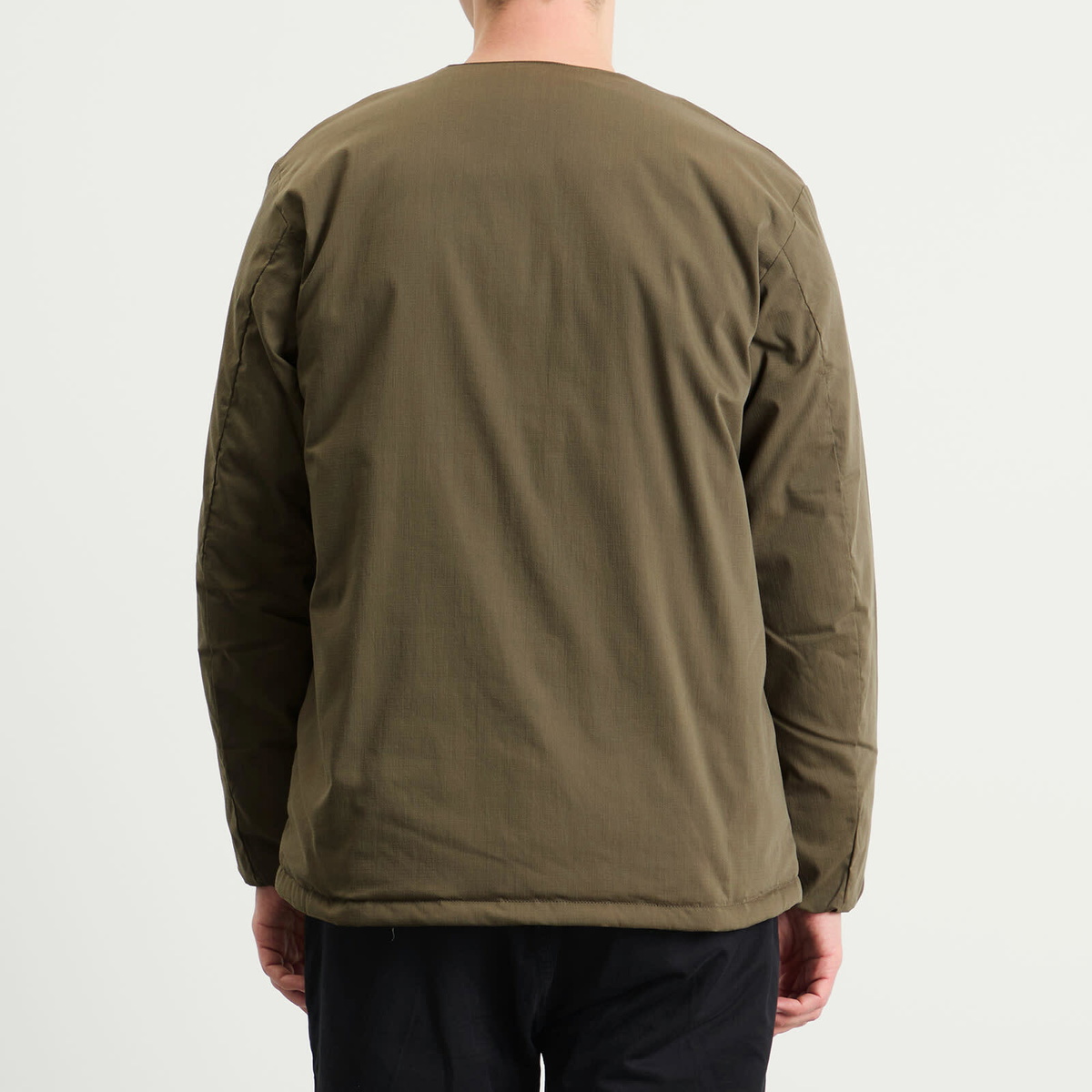 NANGA Men's Hinoc Ripstop Inner Down Cardigan in Army Green