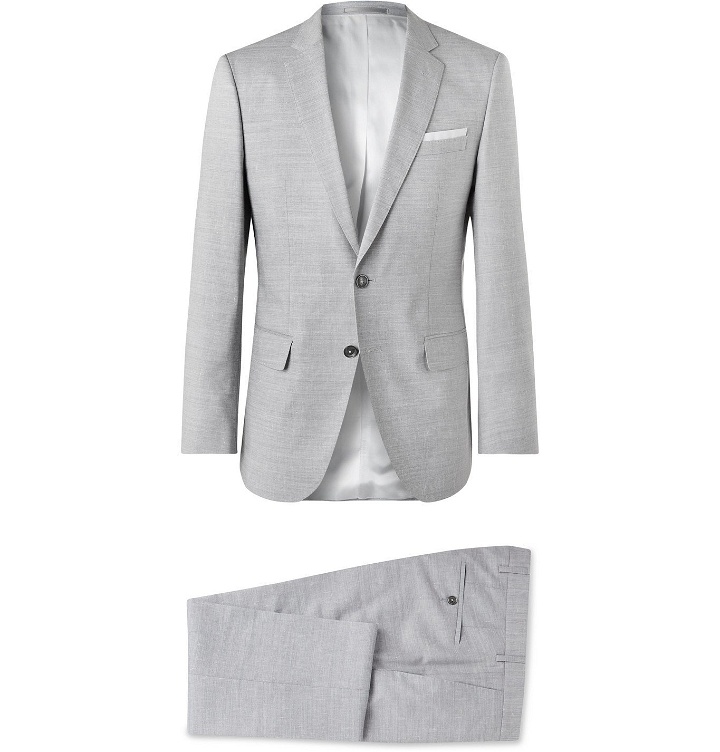 Photo: Hugo Boss - Hutson Slim-Fit Wool, Linen and Silk-Blend Suit - Gray