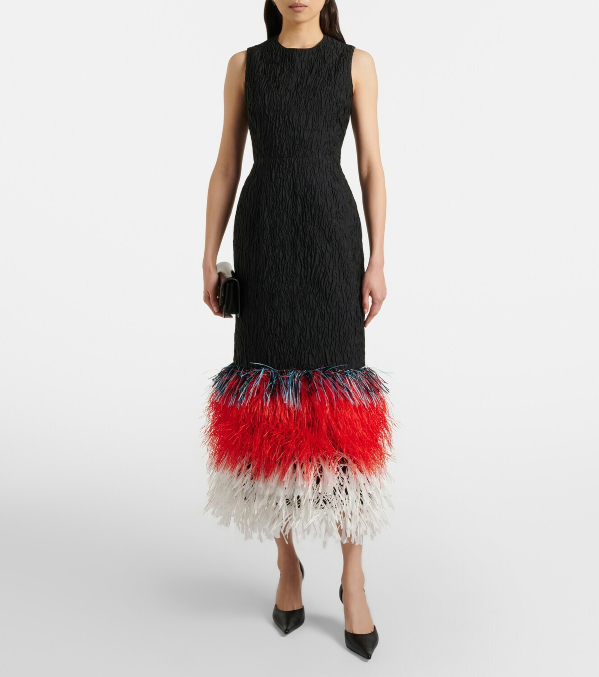 Roksanda Zua feather-trimmed midi dress