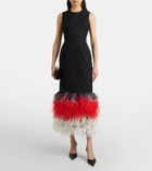 Roksanda Zua feather-trimmed midi dress
