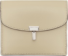 TOTEME Beige T-Lock Leather Card Holder