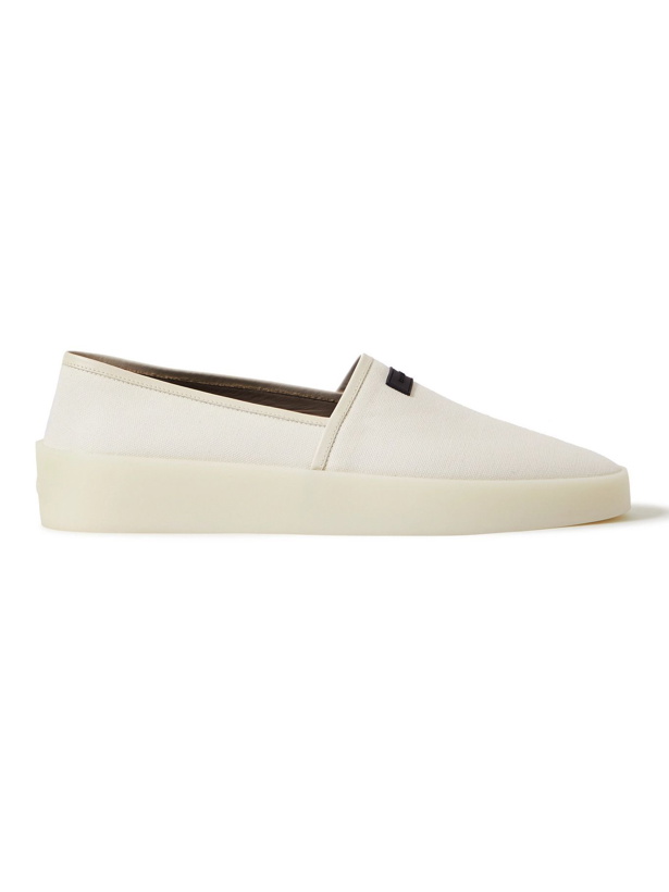 Photo: FEAR OF GOD - Leather-Trimmed Canvas Espadrilles - White