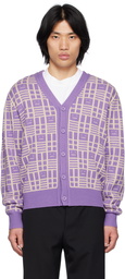 Acne Studios Purple Jacquard Cardigan