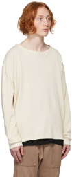 Greg Lauren Off-White Waffle Sweatshirt