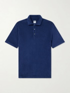 FEDELI - Mondial Cotton-Terry Polo Shirt - Blue