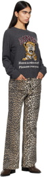 GANNI Gray Graphic Tiger Sweater