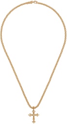 Emanuele Bicocchi Gold Beaded Fleury Cross Necklace