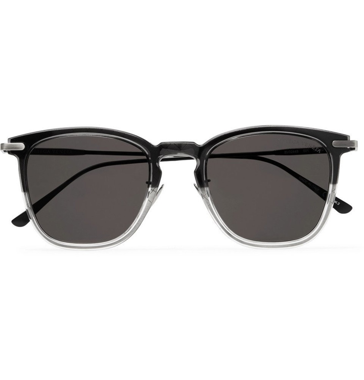 Photo: Bottega Veneta - D-Frame Acetate and Silver-Tone Sunglasses - Gray