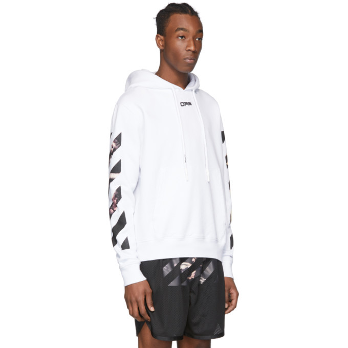 Off-White White Caravaggio Slim Arrows Hoodie Off-White