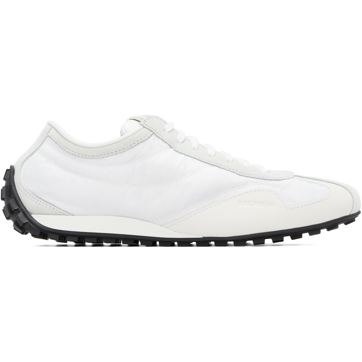 BALMAIN White Racing Low Sneakers