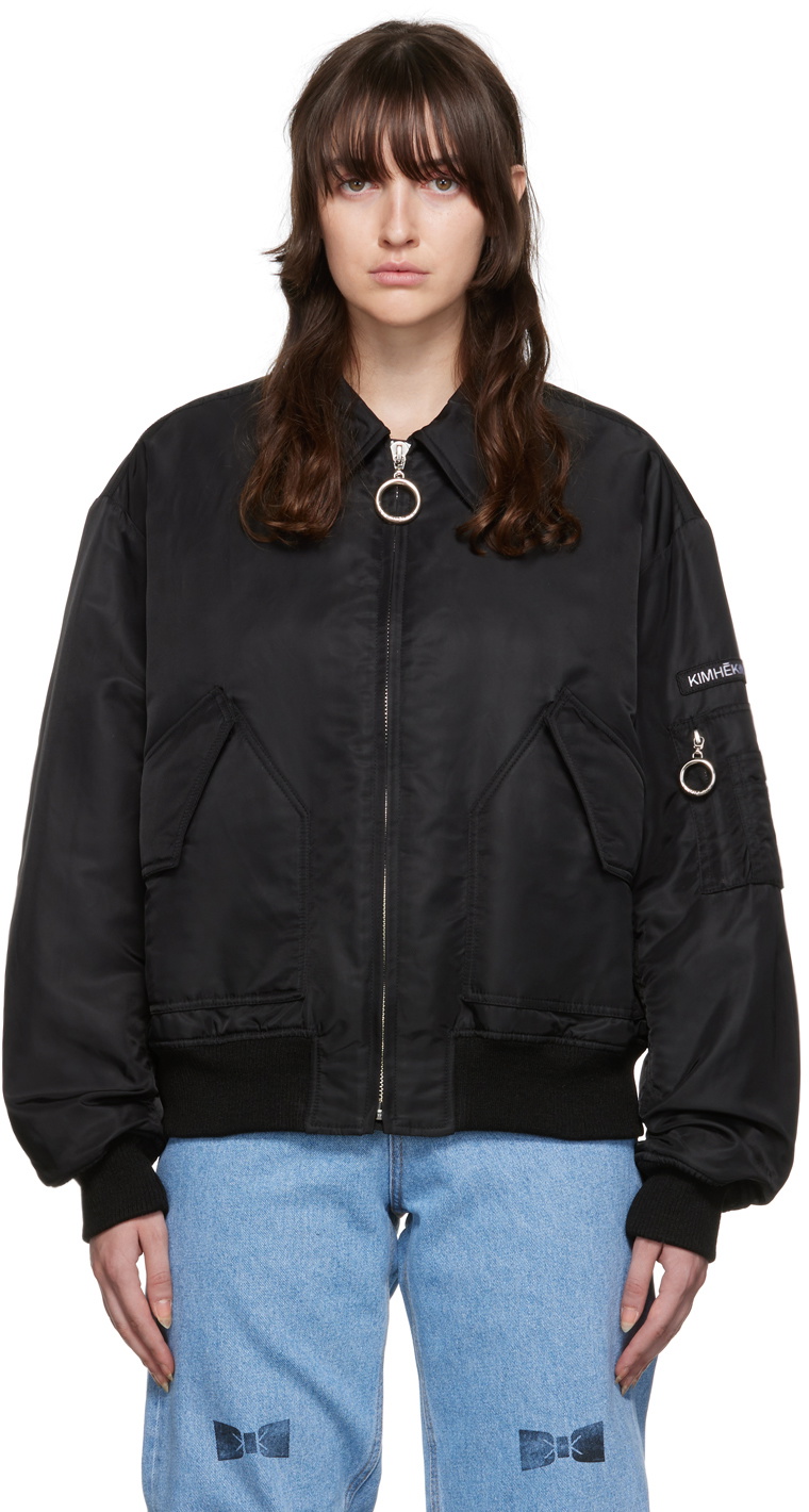 KIMHĒKIM Black Insulated Bomber Jacket KIMHĒKIM