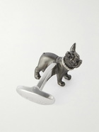 Paul Smith - French Bulldog Gunmetal- and Silver-Tone Enamel Cufflinks