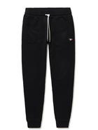 Maison Kitsuné - Tapered Logo-Appliquéd Cotton-Jersey Sweatpants - Black