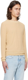 AMI Paris Beige Semi-Sheer Sweater