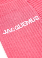 Jacquemus Les Chaussettes Logo Cotton-blend Socks Pink