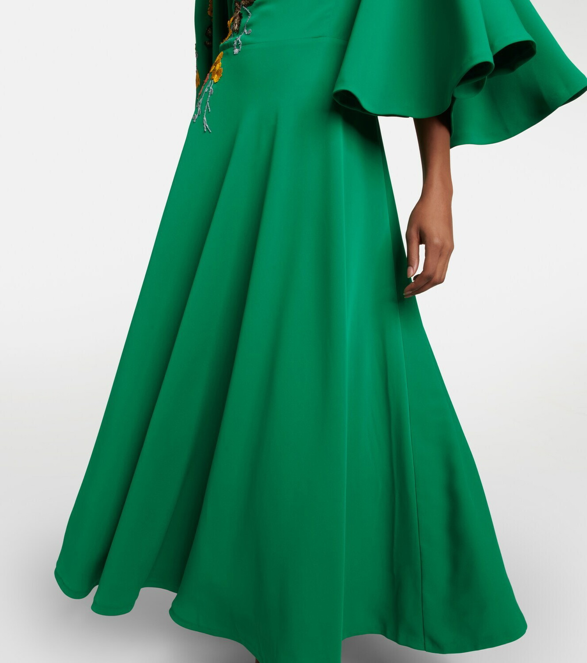 Costarellos Zinnia embroidered cape midi dress
