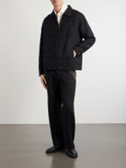 Kartik Research - Straight-Leg Zardozi Embroidered Pleated Linen Trousers - Black