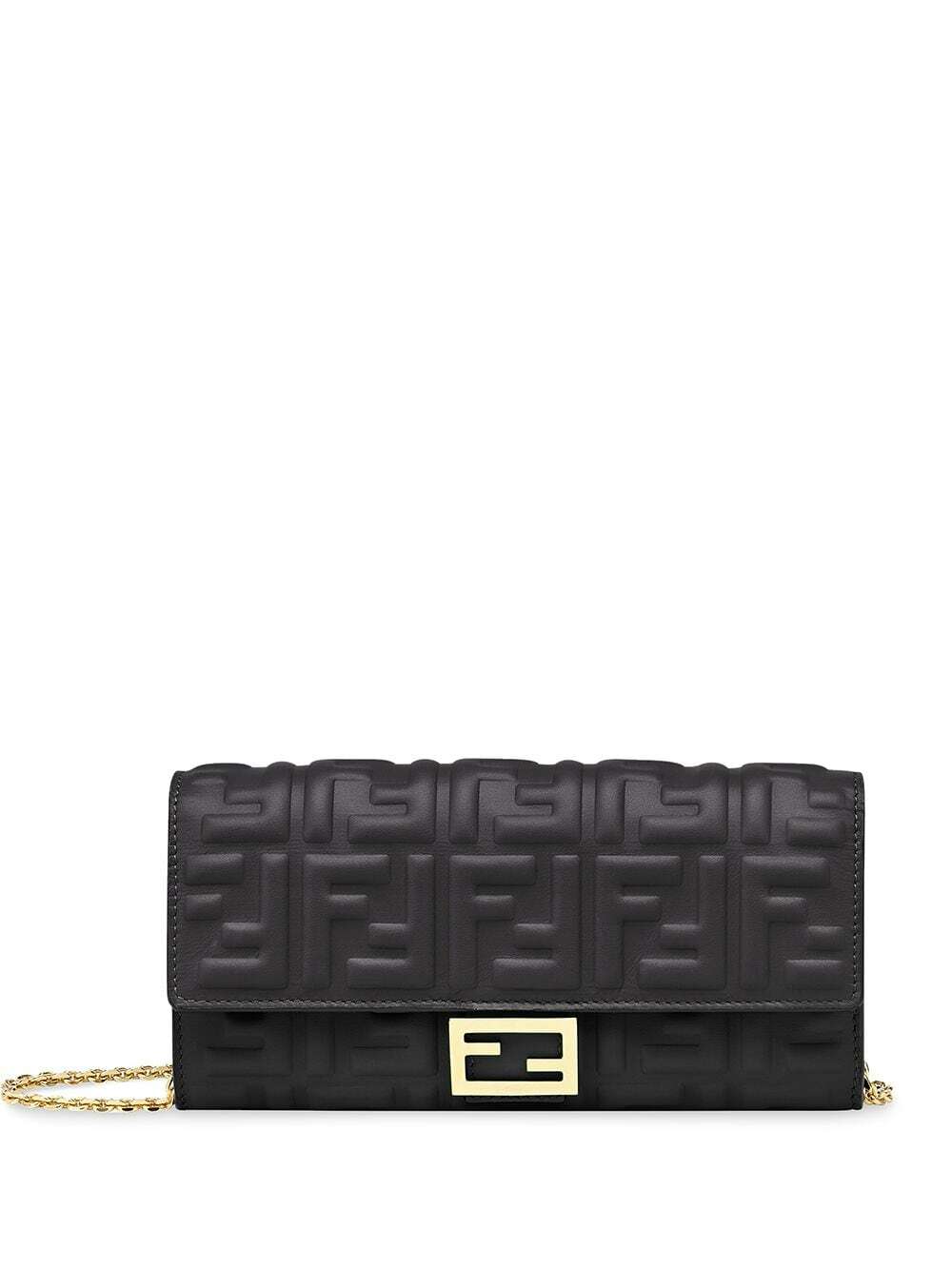 Wallet【FENDI】バゲット Wallet On Chain Baguette Leather Black | Fendi