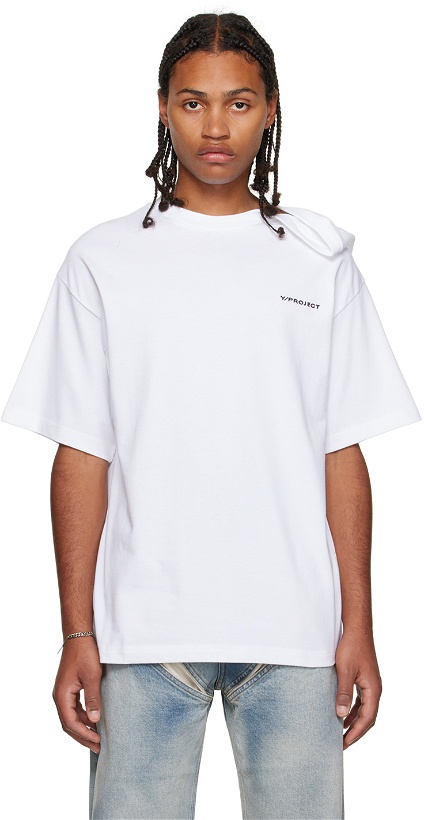 Photo: Y/Project SSENSE Exclusive White Folded Shoulder T-Shirt