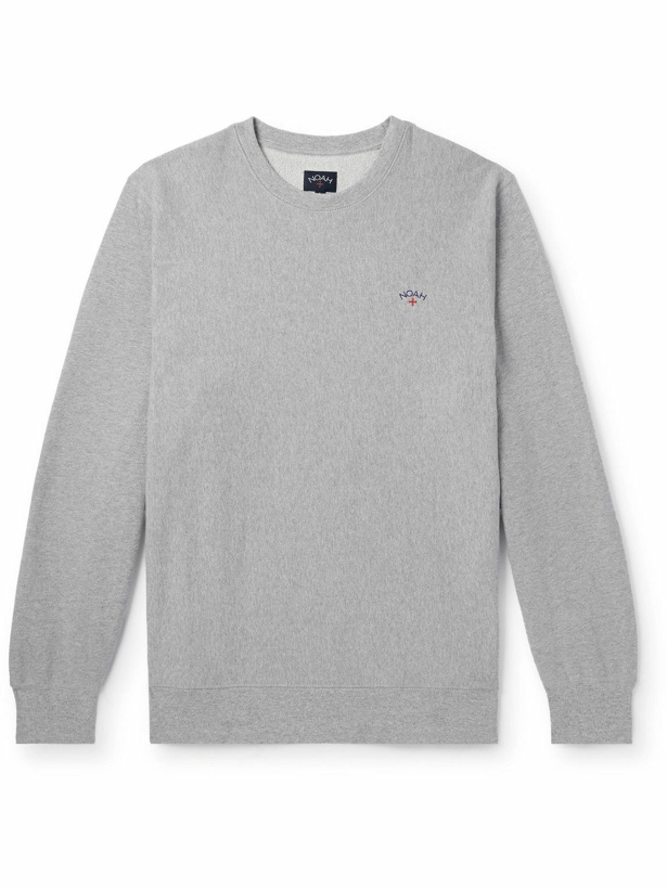 Photo: Noah - Core Logo-Embroidered Cotton-Jersey Sweatshirt - Gray