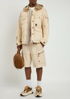 Moncler Grenoble Canvas Cargo Shorts Cream