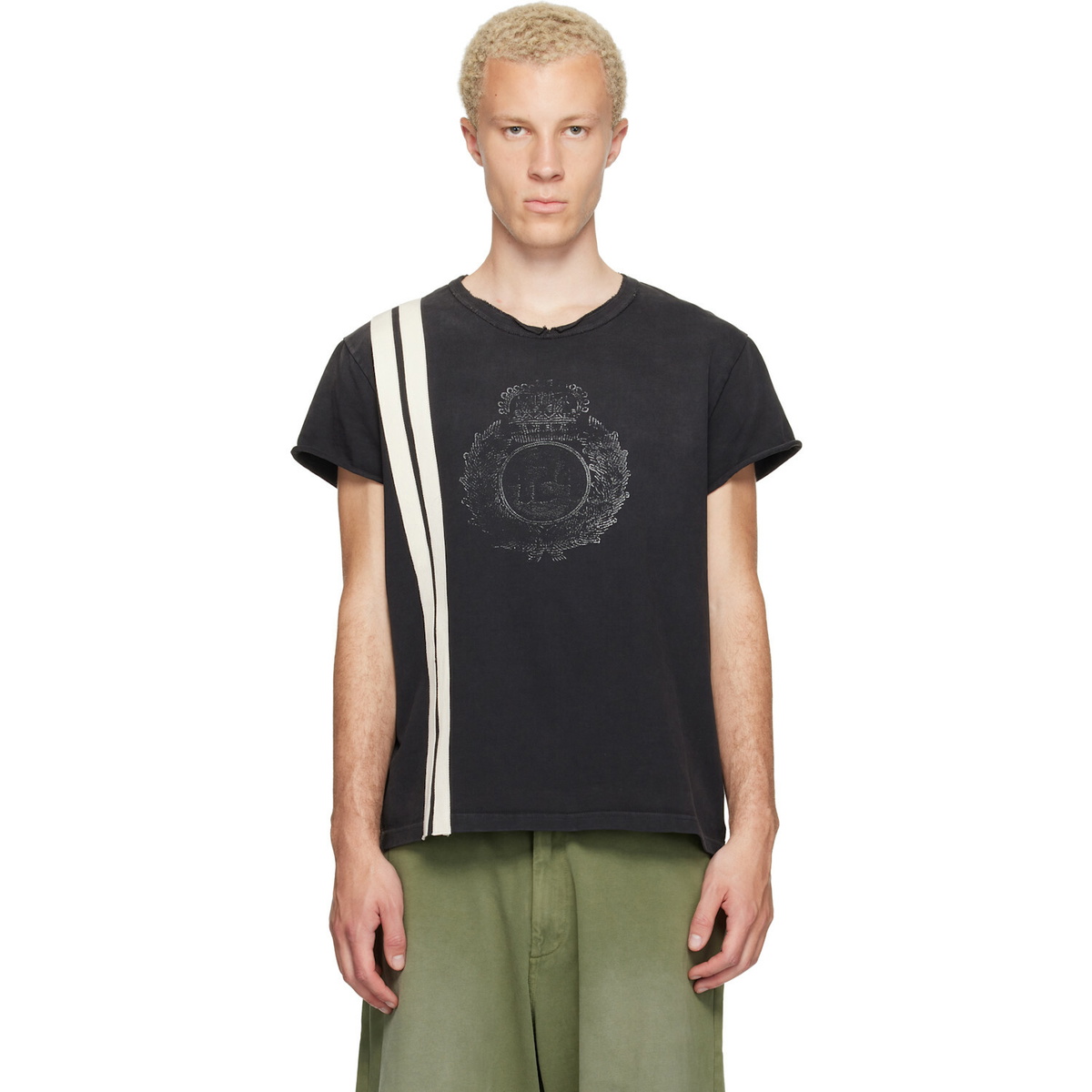 424 Black Capped Thermal T-shirt