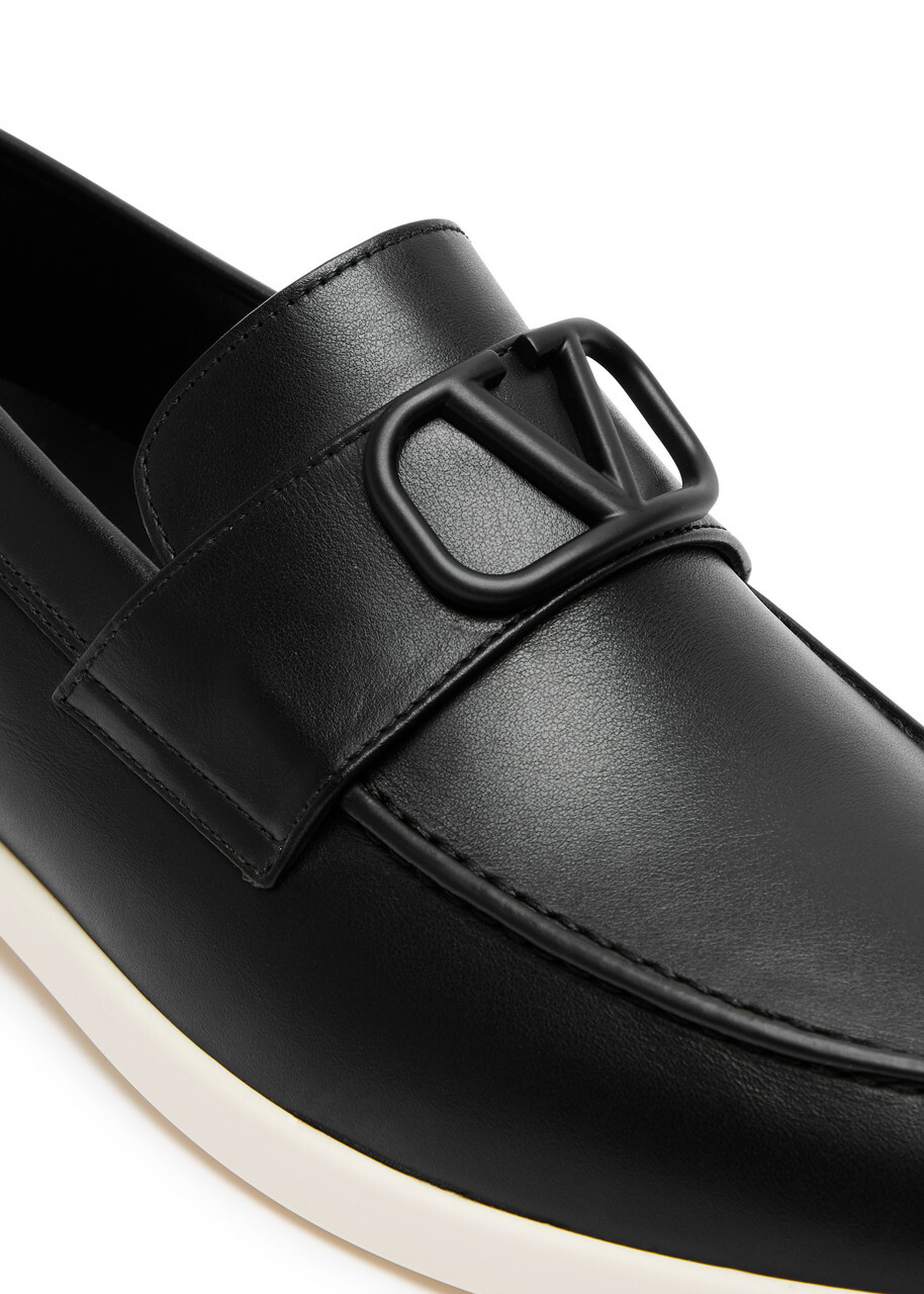 Valentino Leisure Flows Vlogo Leather Loafers Black