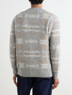Altea - Virgin Wool-Jacquard Cardigan - Gray