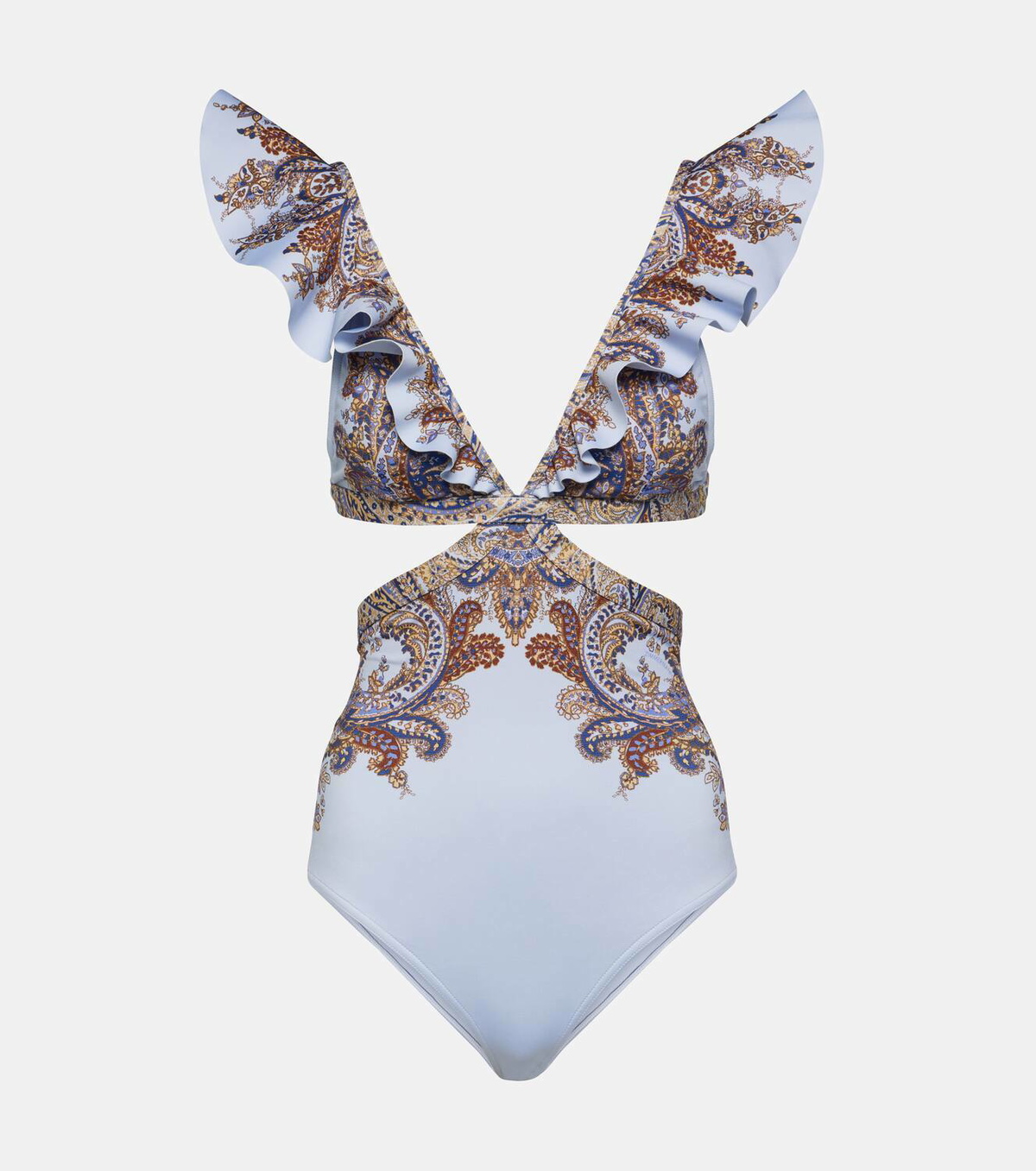 【Zimmermann】Ottie ラッフル カットアウト ペイズリー Zimmermann Ottie Ruffle cutout paisley swimsuit Zimmermann
