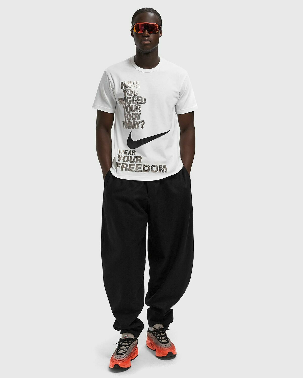 Comme des Garçons Black TEE White Mens Shortsleefe