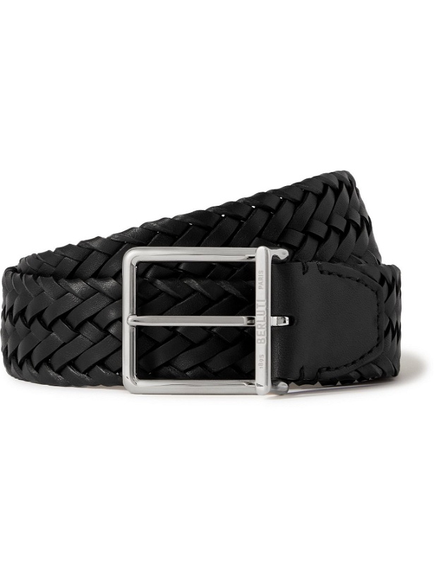 Photo: Berluti - 3.5cm Woven Leather Belt - Black