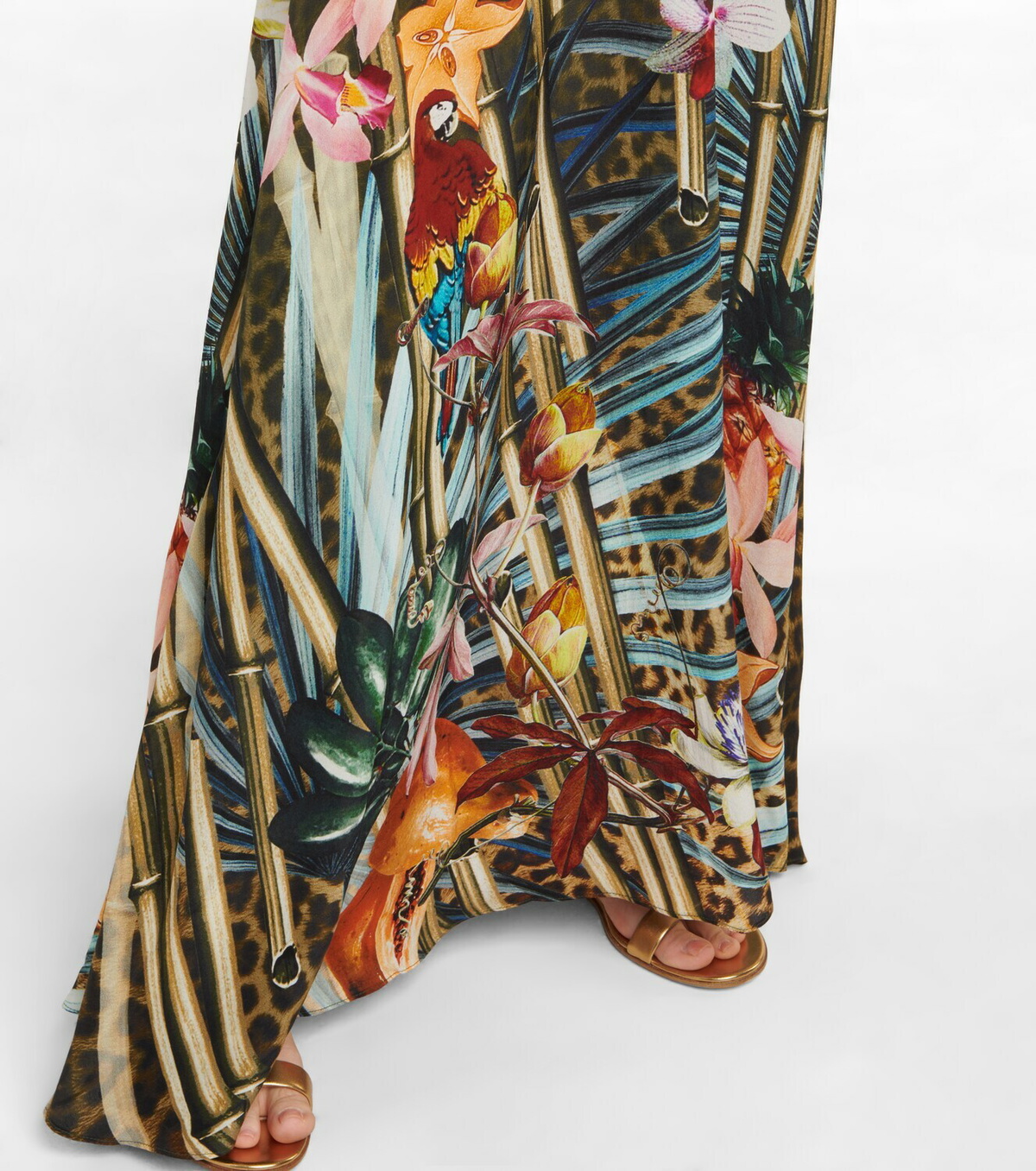 Camilladress V Neck Waisted Cut Out Floral Pleated Maxi Dress main image 1