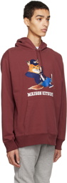 Maison Kitsuné Burgundy Dressed Fox Hoodie