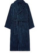 TEKLA - Striped Organic Cotton-Terry Robe - Blue