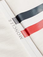 Moncler - Striped Logo-Appliquéd Cotton-Jersey Zip-Up Sweatshirt - White