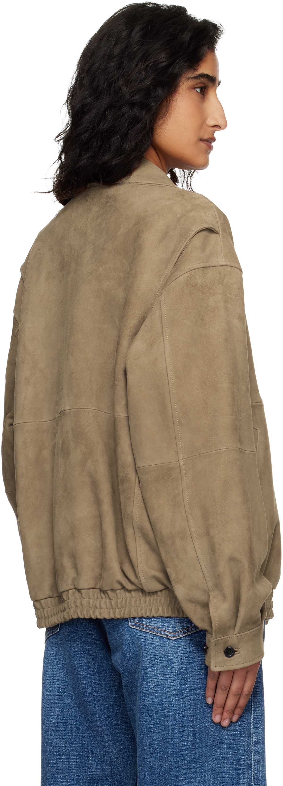 TONYWACK Tan Goat Suede Relaxed Bomber Jacket