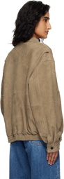 TONYWACK Tan Goat Suede Relaxed Bomber Jacket
