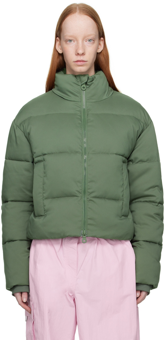Girlfriend Collective Green Cropped Puffer Jacket Girlfriend Collective