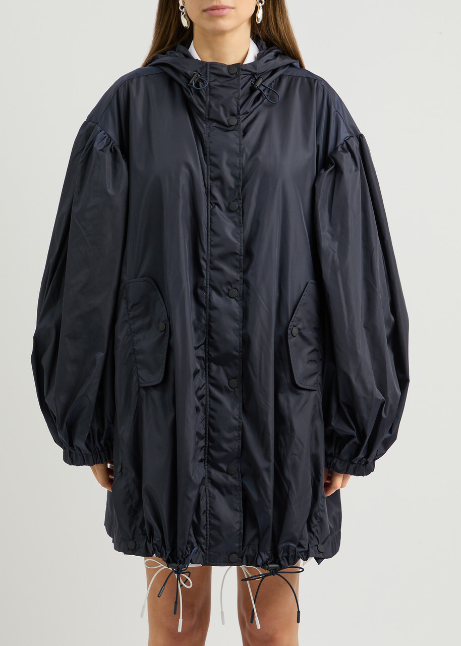 Parka Collection Simone Rocha Simone Rocha Hooded Nylon Parka Navy Simone Rocha