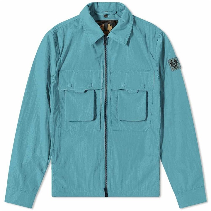 Photo: Belstaff Men's Tactical Ripple Shell Overshirt in Faded Teal